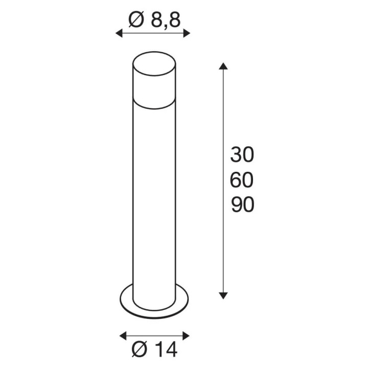 SLV GRAFIT POLE 30/60/90 1006180/1/2 antracyt IP44