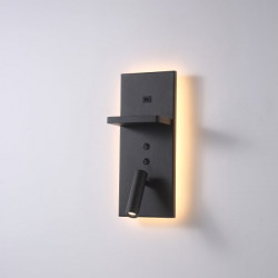 ELKIM HOTELS 417H white, black vertical USB LED wall light