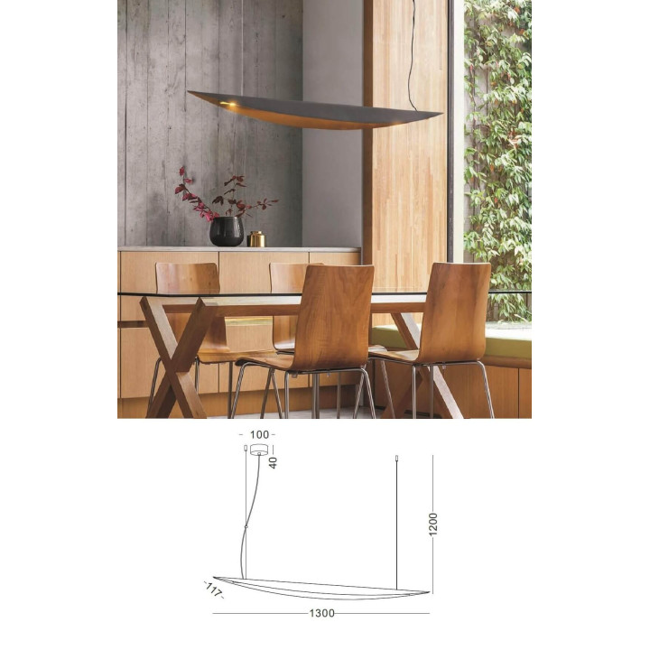 ELKIM BUKET 357 pendant lamp LED 14W 130cm