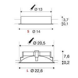 SLV OCCULDAS 14/23 117331, 117311 recessed lamp 3000K