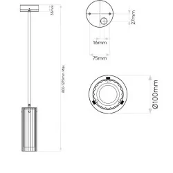 ASTRO OTTAVINO Pendant 1411002 hanging lamp tube IP44 chrome