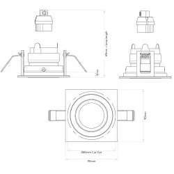 Astro Pinhole Slimline Square Adjustable ognioodporna 1434004 IP20