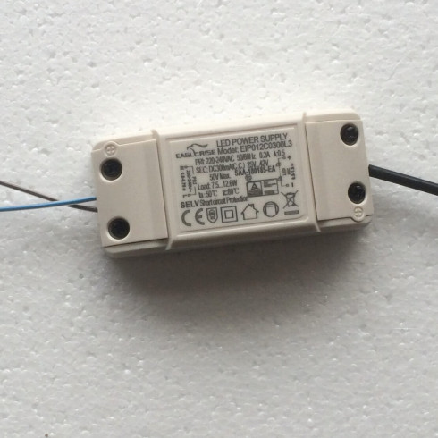 The power supply plug is designed to power LED strips 1,2A 14.4W 12V DC