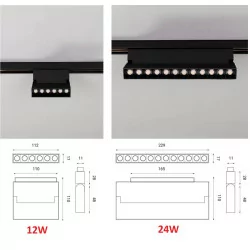 OXYLED DOTS SPOT mini Multiline magnetic 48V black 3000K, 4000K