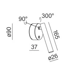 AQFORM PET micro O switch LED kinkiet 26526 z włącznikiem