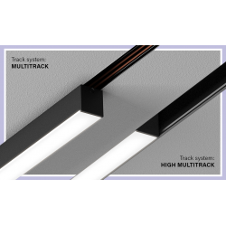 Deep magnetic rail recessed into plasterboards white, black 1m, 2m
