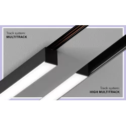 Deep magnetic rail recessed into plasterboards white, black 1m, 2m