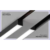 Deep magnetic rail recessed into plasterboards white, black 1m, 2m