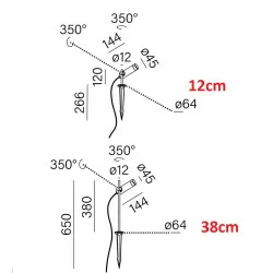 AQFORM DART LED exterior upright reflektor 26538, 26539