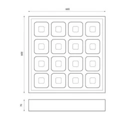 OXYLED SIENA natynkowy panel sufitowy LED 60cm 4000K biała naturalna