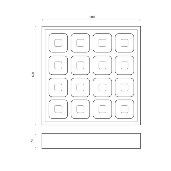 OXYLED SIENA natynkowy panel sufitowy LED 60cm 4000K biała naturalna
