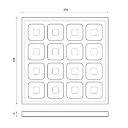 Design LED panel 59,5cmx59,5cm 4000K for system ceilings