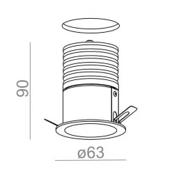 AQFORM HOLLOW mini LED hermetic recessed 38012 IP54 6W 63mm