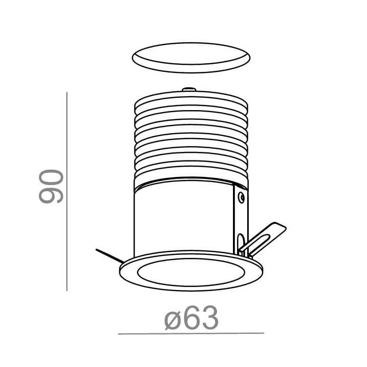 AQFORM HOLLOW mini LED hermetic recessed 38012 IP54 6W 63mm