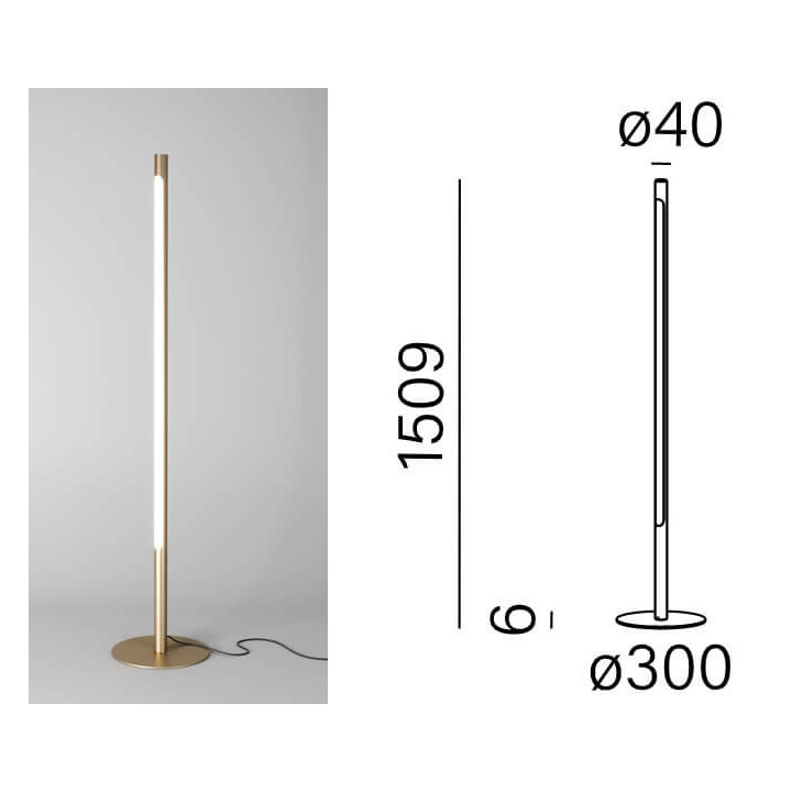 AQFORM THIN TUBE LED upright 26551 smukła lampa stojąca 150cm