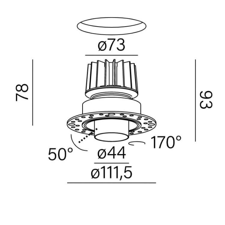 AQFORM SWING next LED trimless recessed 38036 movable