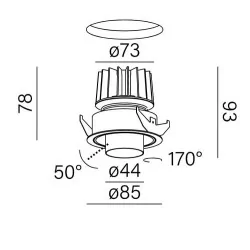 AQFORM SWING next LED wpuszczany 38035 z ramką