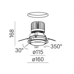 Aqform LEDROUND Move LED recessed 38029 modern with frame