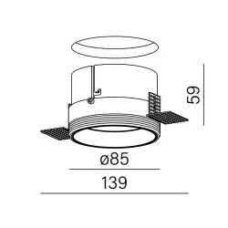 AQFORM PUTT maxi LED trimless recessed 38018 without frame