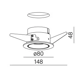 AQFORM PUTT midi LED recessed 38015 modern with frame