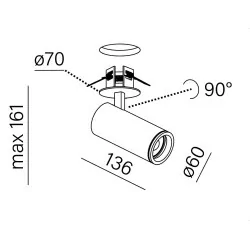 AQFORM HYPER zoom LED spot 16447 recessed mounting GK