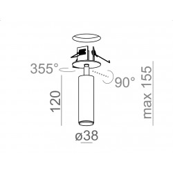 AQFORM PET next mini LED G/K spot 16413 recessed tube 38mm