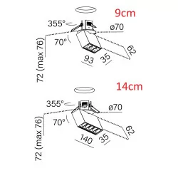 AQFORM RAFTER points LED G/K spot 16420, 16416 recessed