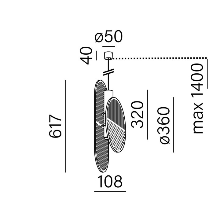 AQFORM IKI LED suspended 59872 grey, graphite, orange