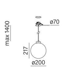 AQFORM MODERN BALL simple maxi LED  suspended G/K 59874