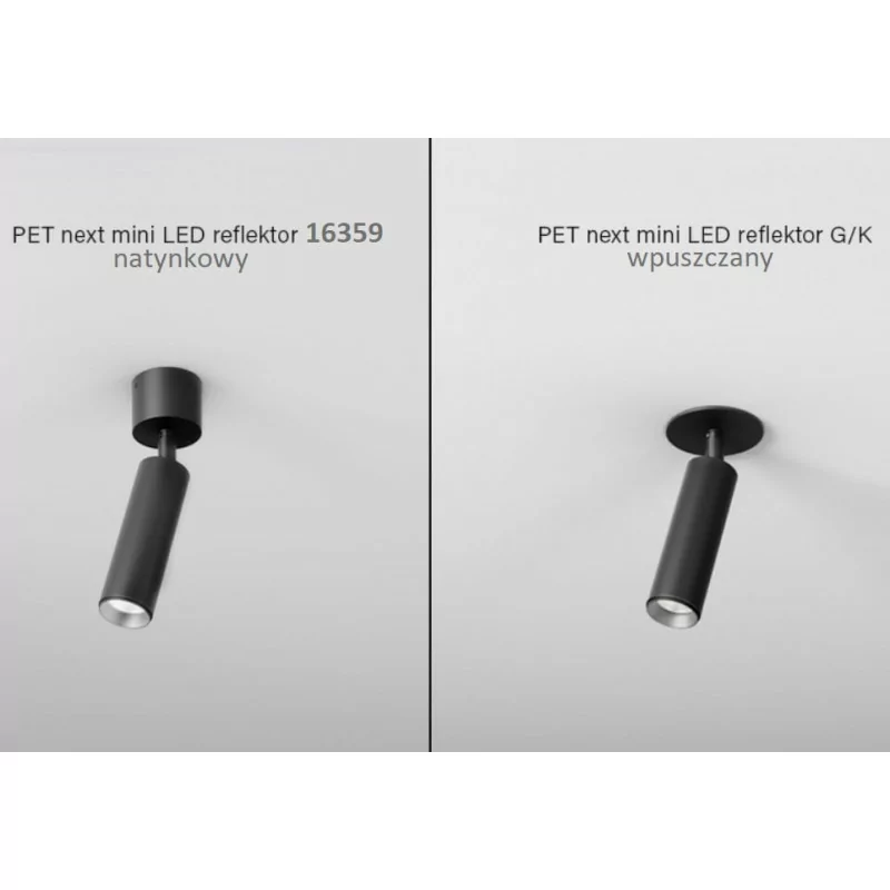 AQFORM PET next mini LED G/K reflektor 16413 wpuszczana tuba