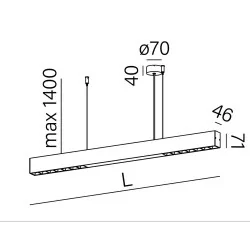 Suspended light AQFORM OPTIMA LED Up&down 98cm-168cm