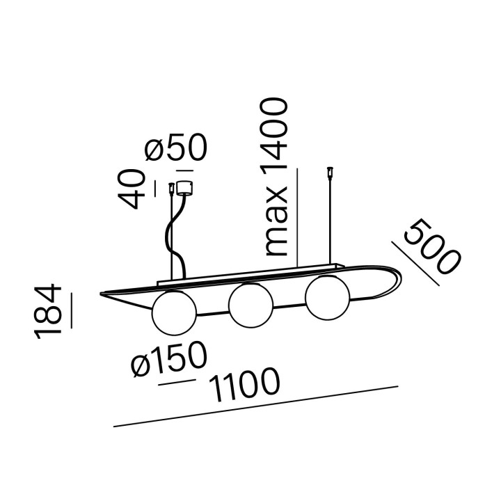 AQFORM AQfelt OVALL BALL LED suspended 59897 modern lamp