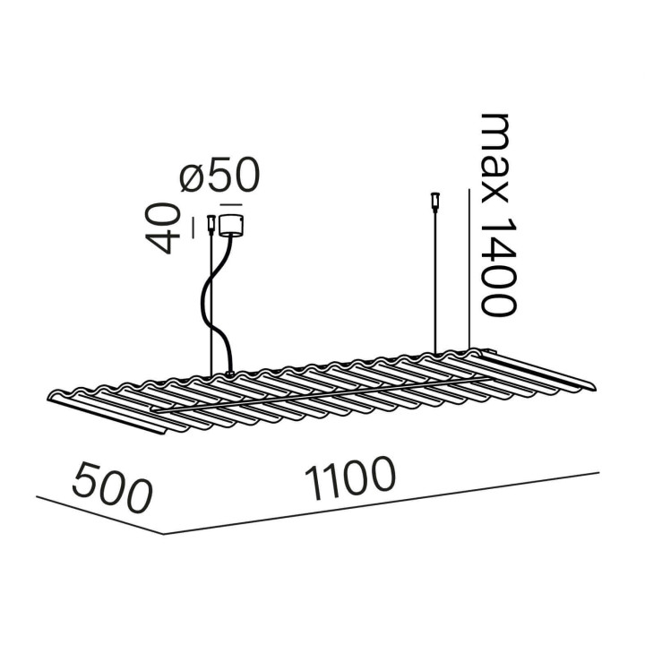 AQFORM AQfelt RAFTER WAVE points LED section zwieszany 59900