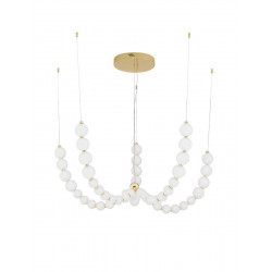 LUCES MOCA LE42746 pendant LED lamp 130W gold + white opal glass