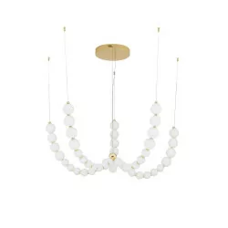 LUCES MOCA LE42746 pendant LED lamp 130W gold + white opal glass