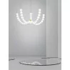 LUCES MOCA LE42746 pendant LED lamp 130W gold + white opal glass