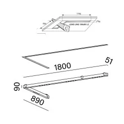 AQFORM LENS LINE 180x89 LC LED recessed 38037 left modern style L