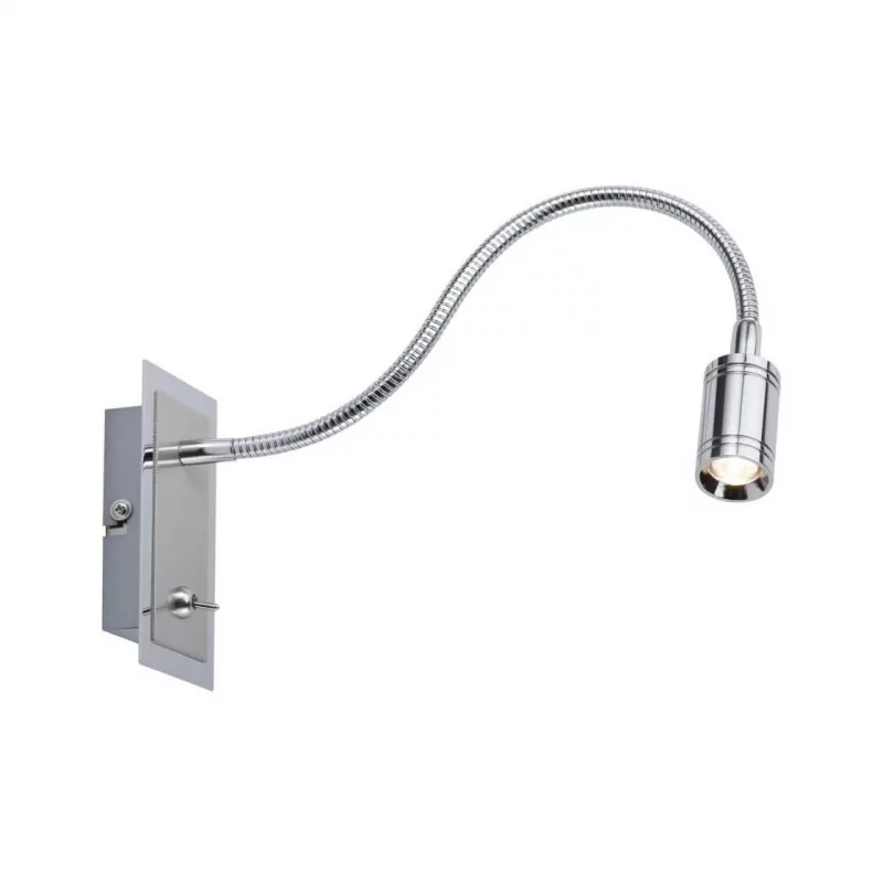 Zylindro Flex LED wall lamp with chrome switch 1x3W