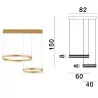 LUCES LUCES COLIMA LE42754  gold pendant lamp 40cm-80cm LED 124W