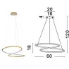 LUCES CELAYA LE42761 big pendant LED lamp 40W gold 3000K