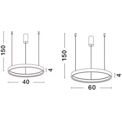 LUCES ZACAPU LE42793/4/5 wisząca LED 40cm, 60cm