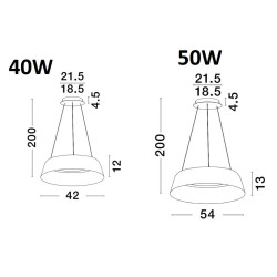 LUCES CANCUN LE42801/2/3/4 wisząca LED 42cm lub 54cm