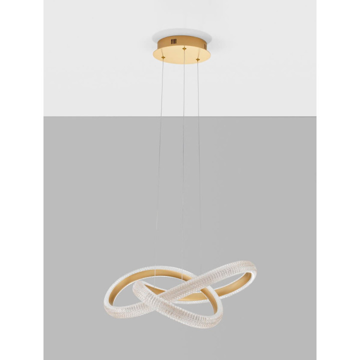 LUCES AMECA LE42816  pendant LED lamp 41,5W gold + white acrylic