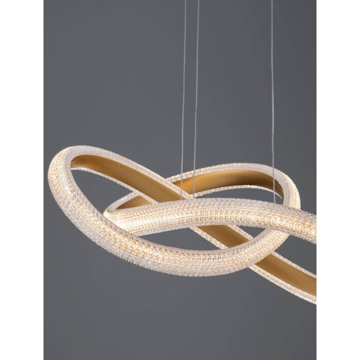 LUCES AMECA LE42816 lampa wisząca LED 41,5W złota + akryl