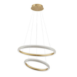 LUCES AMECA LE42818 double, gold round LED hanging lamp