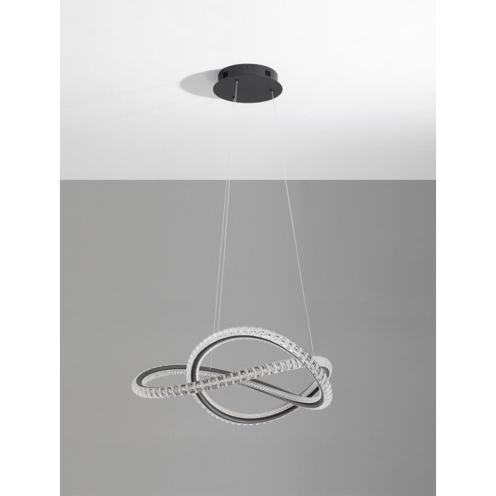 LUCES TEPIC LE42820 black elegant pendant LED lamp 56W silicon