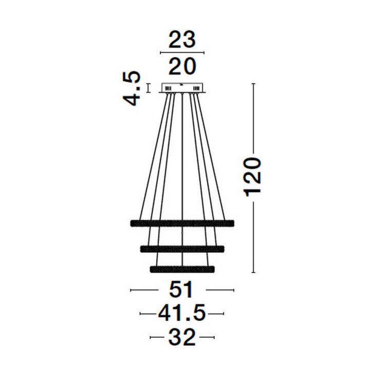 LUCES TEPIC LE42822 duża lampa wisząca LED 69W