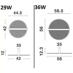 LUCES TONALA LE42823/4 LED plafond 29W or 36W transparent acrylic