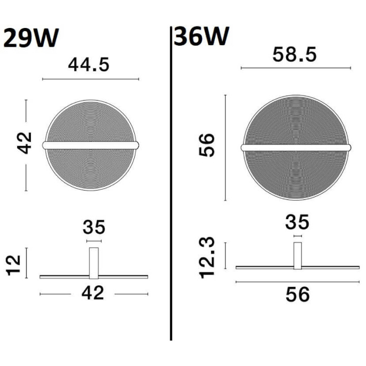 LUCES TONALA LE42823/4 plafon LED 29W lub 36W z przeźroczystego akrylu