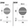 LUCES TONALA LE42823/4 LED plafond 29W or 36W transparent acrylic